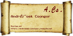 Andrásek Csongor névjegykártya